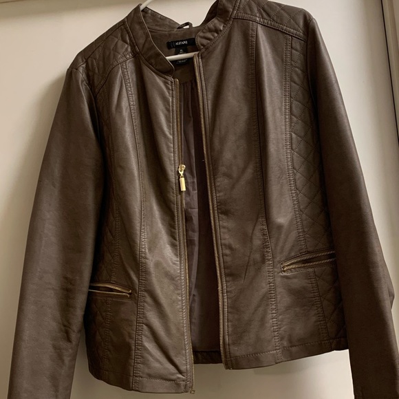 alfani faux leather jacket